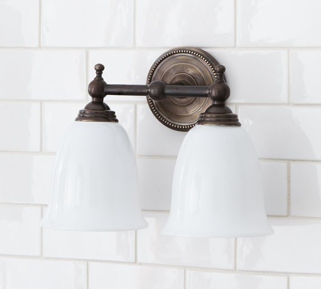 Quinn Beaded Double Sconce - Traditional - Bathroom Vanity Lighting - by Pottery Barn